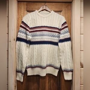 Vintage Cream Patterned Sweater